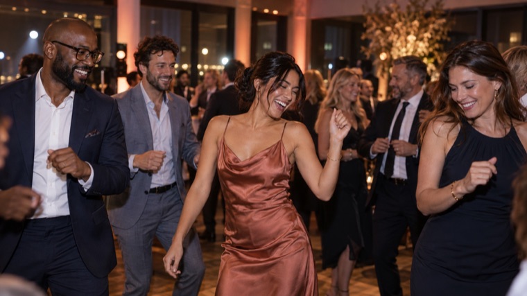 Elegantes Firmenevent mit professioneller Lichttechnik